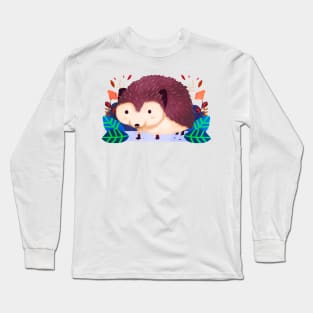 Porcupine illustration, cute Hedgehog, funny pet Long Sleeve T-Shirt